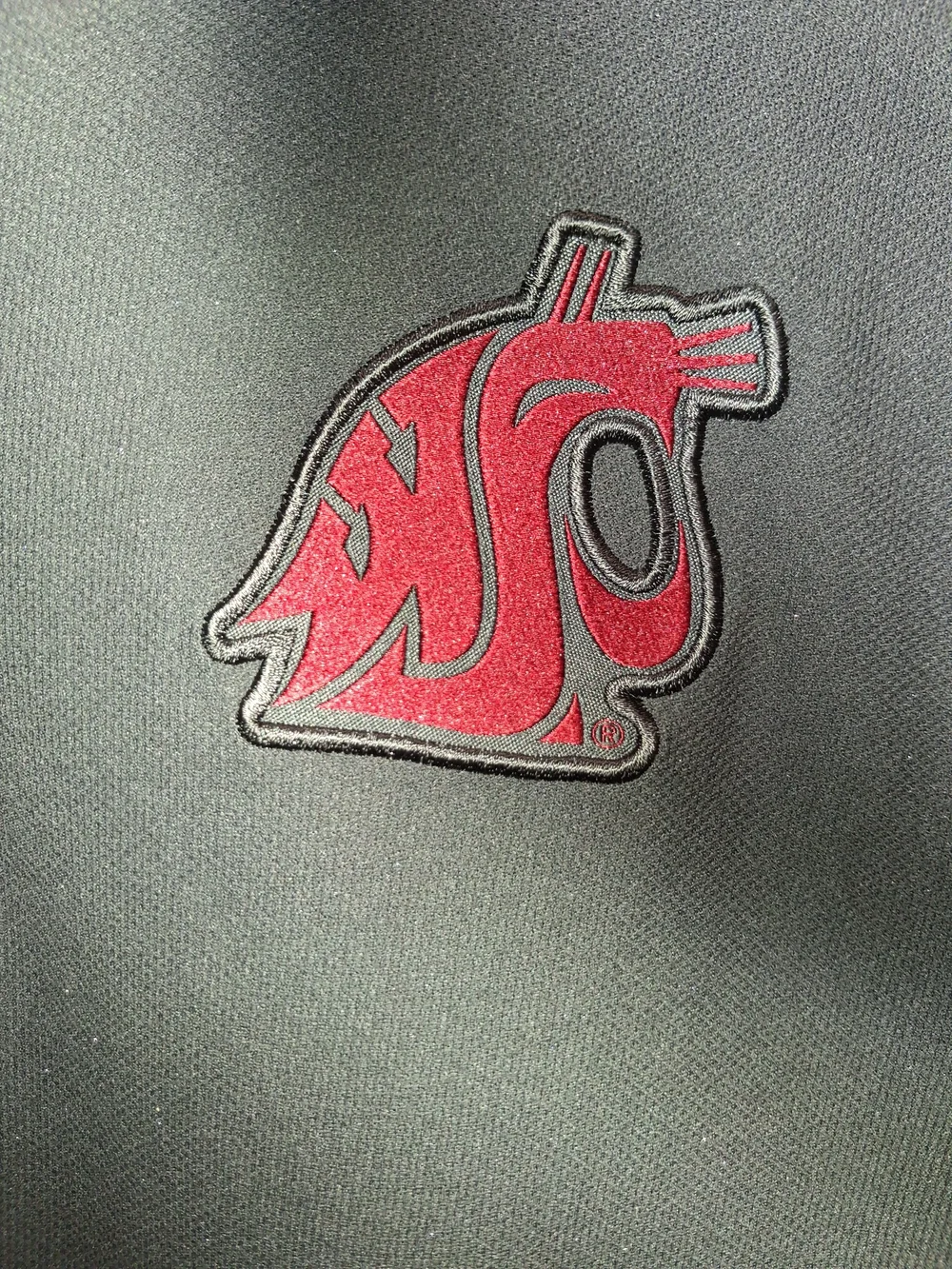 Nike Men’s Black Polo with Red Washington State Logo